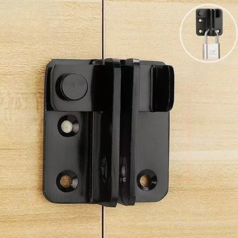 Black Sliding Bolt Lock for Cabinets, Doors, and Pet Cages