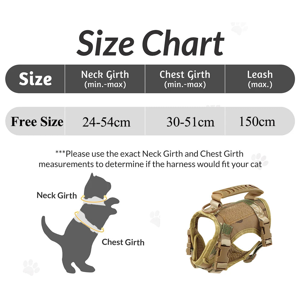 Escape-Proof Mesh Cat Harness and Leash Set with Control Handle