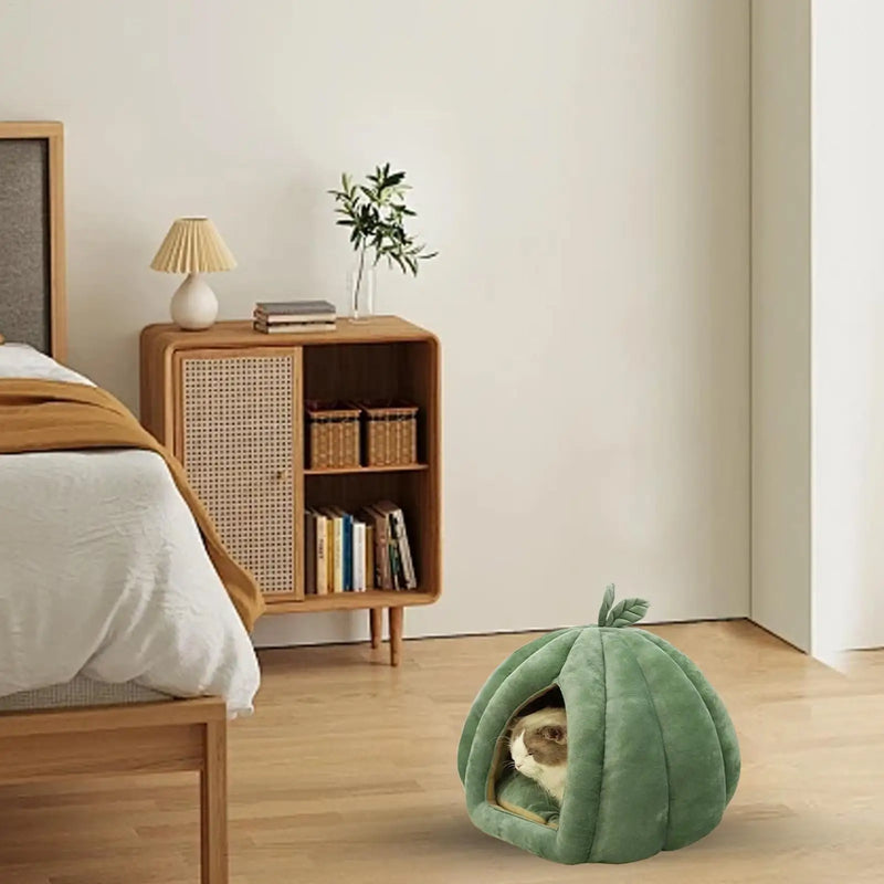 Lit pour chat en forme de citrouille d'Halloween