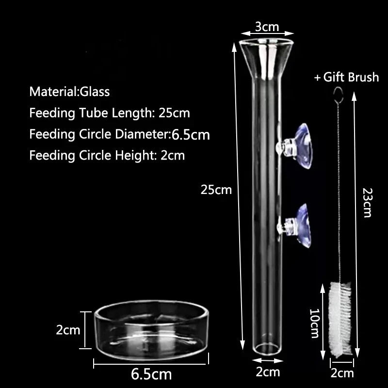 Glas-Aquarien-Fütterungsrohr mit Saugnapf