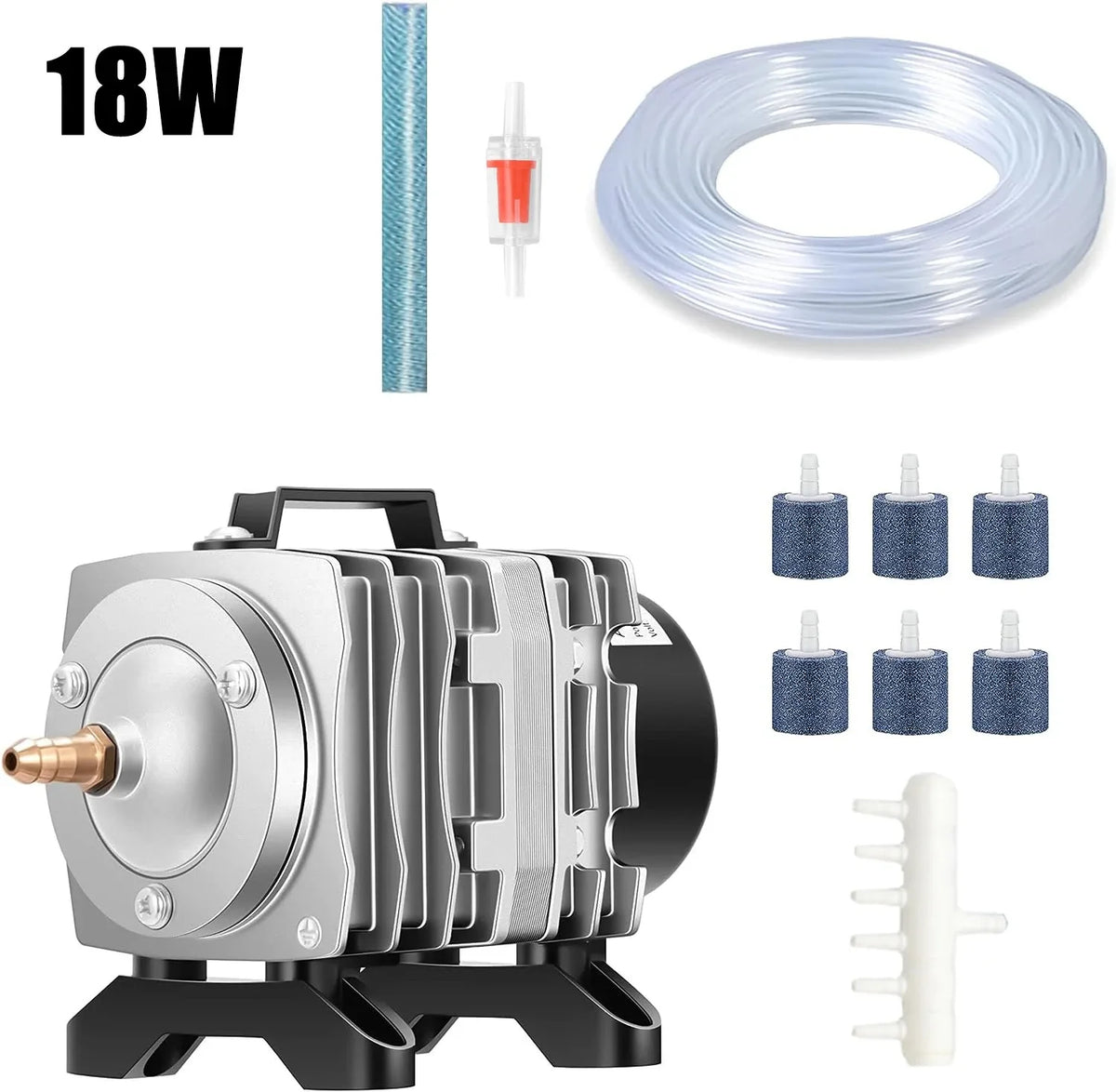 High-Output Aquarium Air Pump with 6-Way Splitter