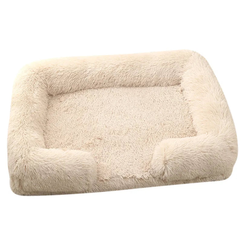 Large Dog Bed with Plush Cover and Removable Pad