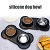 Double Dog Bowl Set with Anti-Slip Silicone Mat