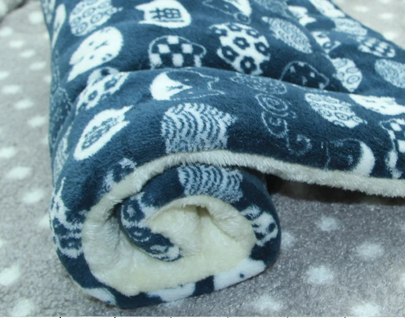 Cozy Flannel Pet Sleeping Mat for Dogs and Cats