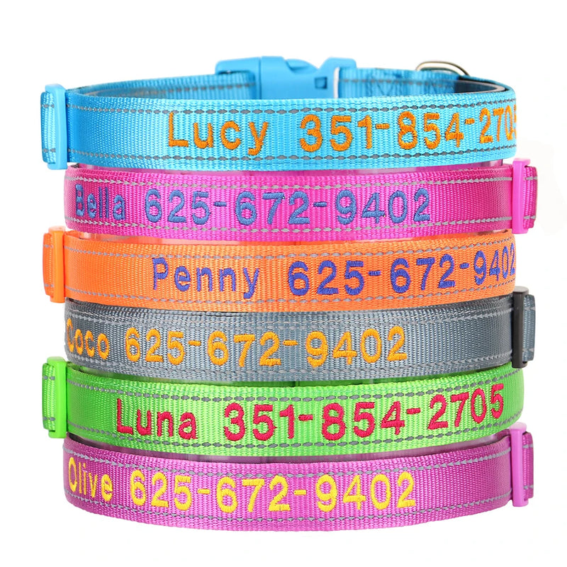 Personalisierte bestickte Nylon-Hundehalsband