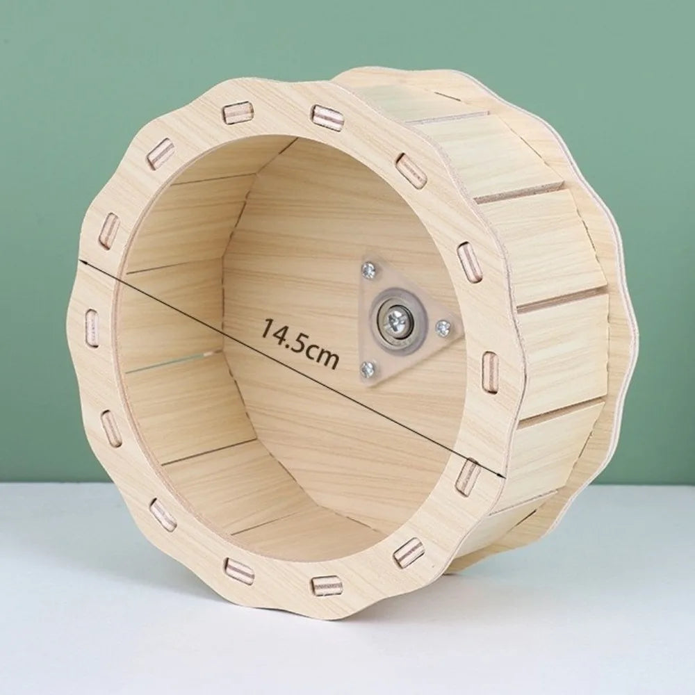 Natural Wooden Hamster Villa with Climbing Platform