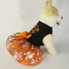 Spooky Pet Princess Costume with Skull Print and Tulle Skirt