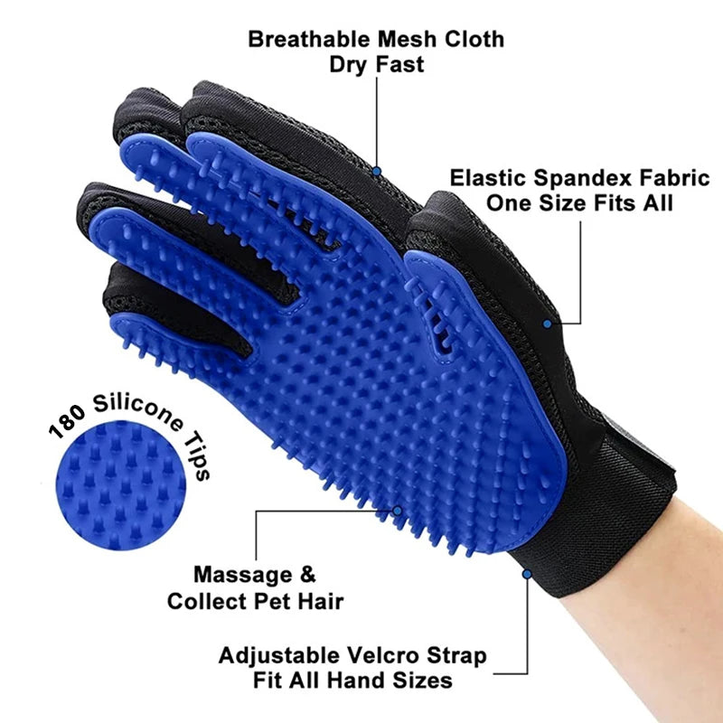 Silicone Pet Grooming Gloves for Cats and Dogs