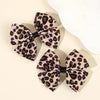 Leopard Bow Hair Clips for Girls - Set of 2