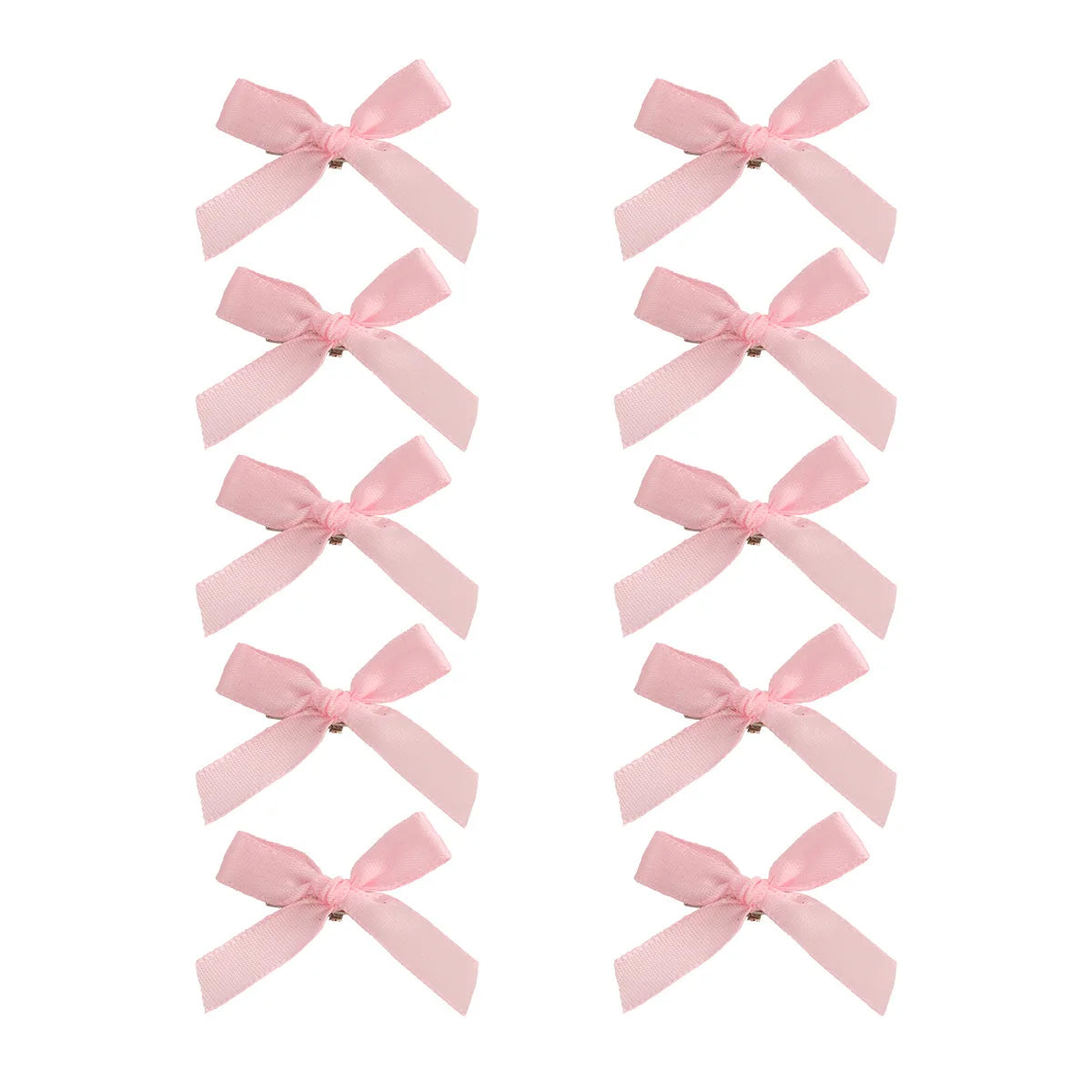 A set of pink ribbon bow hair clips for girls