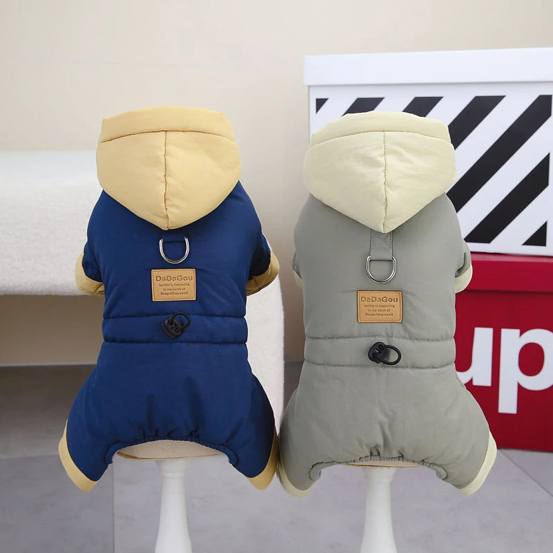Mono de Invierno Acolchado para Perro con Capucha