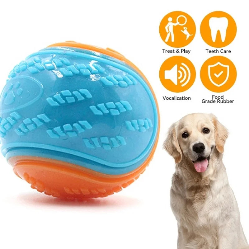 Set of 6 Squeaky Dog Balls - Durable TPR Chew Toys
