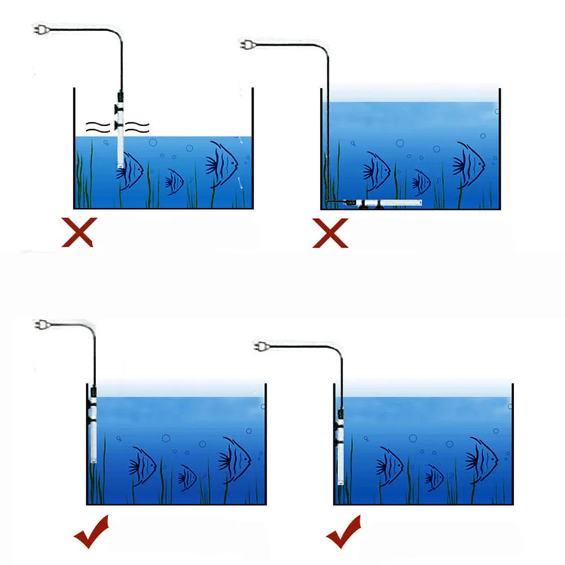 Chauffe-eau de aquarium submersible avec thermostat réglable