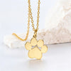 Cat Paw Print Pendant Necklace - Stainless Steel, Hypoallergenic