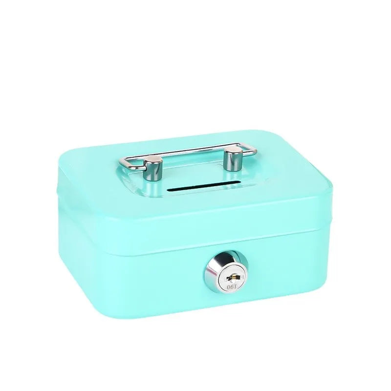 Portable Metal Money Safe Box with Key Lock