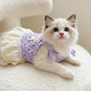 Floral Print Thin-Strap Dress for Cats