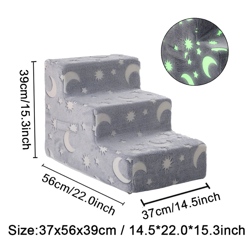 Detachable Pet Stairs with Soft Foam Steps