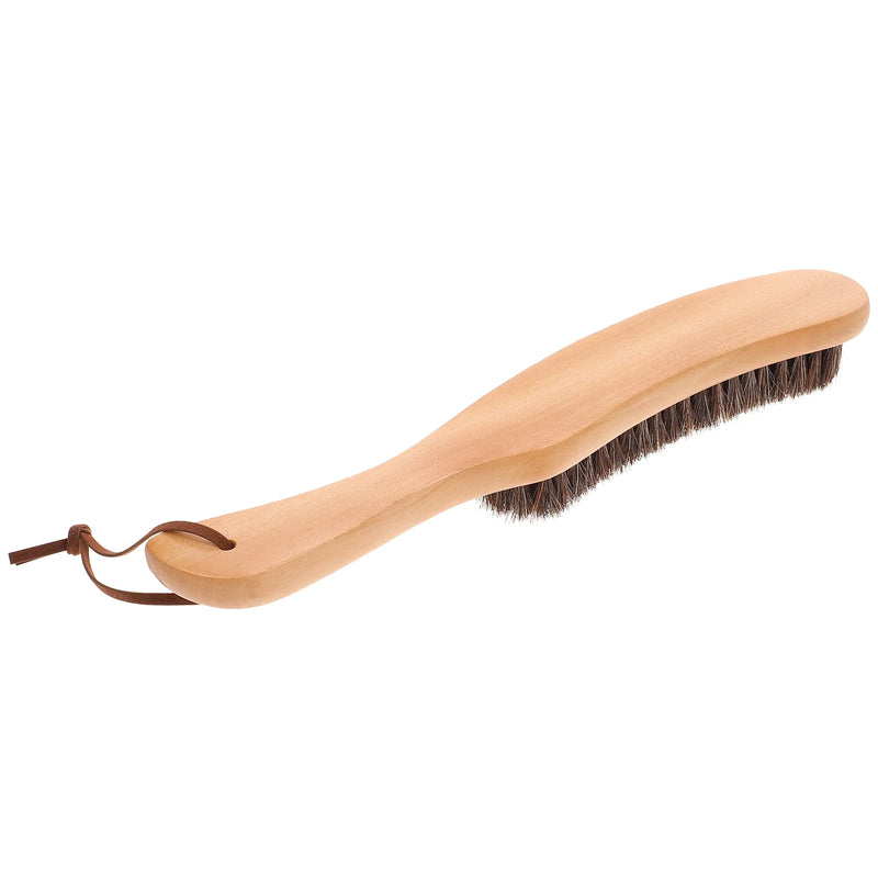 Brosse à Vêtements en Crin Naturel avec Manche en Bois