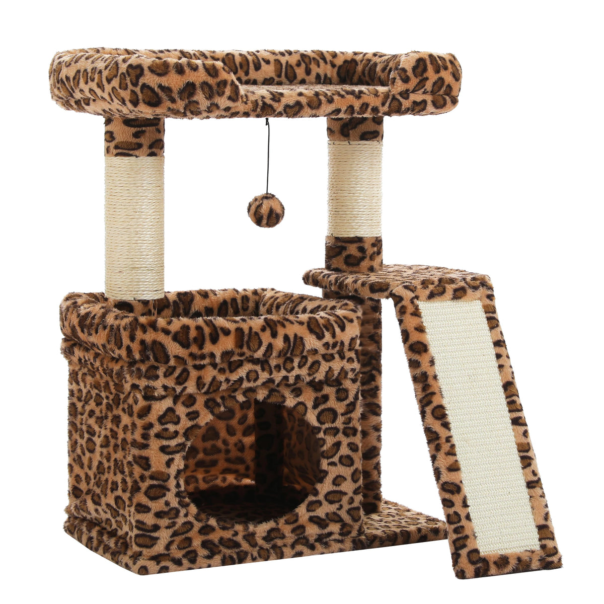 Compact Cat Tree Tower with Sisal Scratching Posts and Cozy Perches
