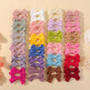 Cute Solid Ribbon Hair Bow Clips (Set of 10)