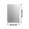 A rectangular, silver aluminum pet cooling plate for hamsters and small animals.