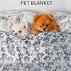 Couverture pour animaux douce et grise avec motif de pattes