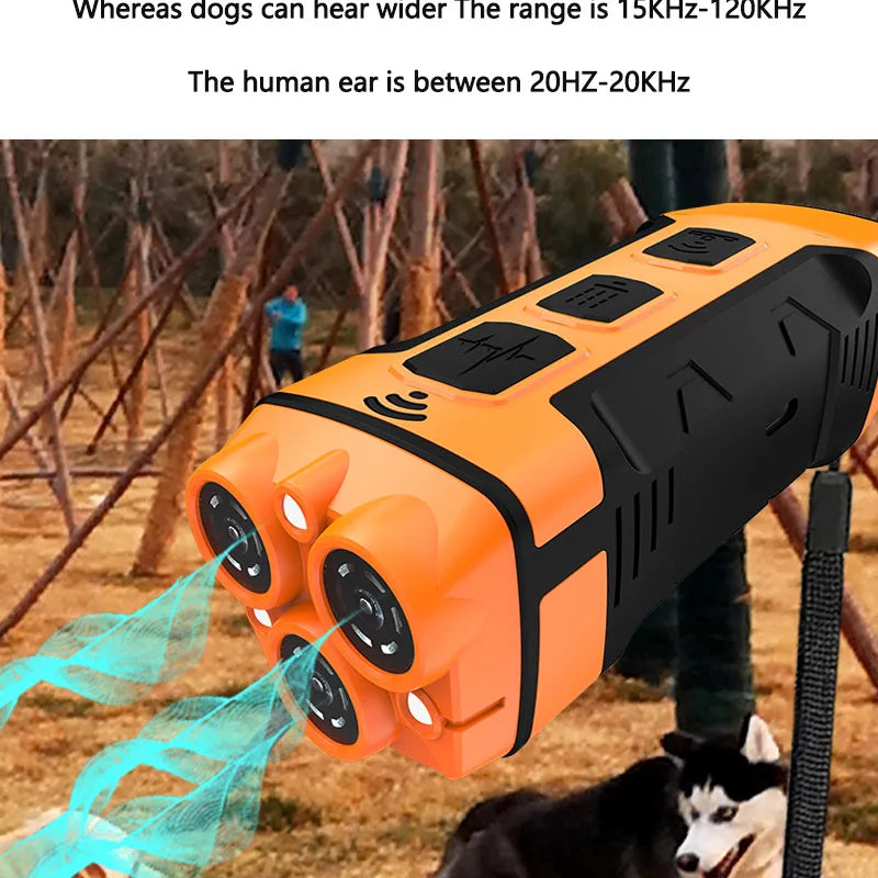 Rechargeable Ultrasonic Dog Bark Deterrent with LED Light
