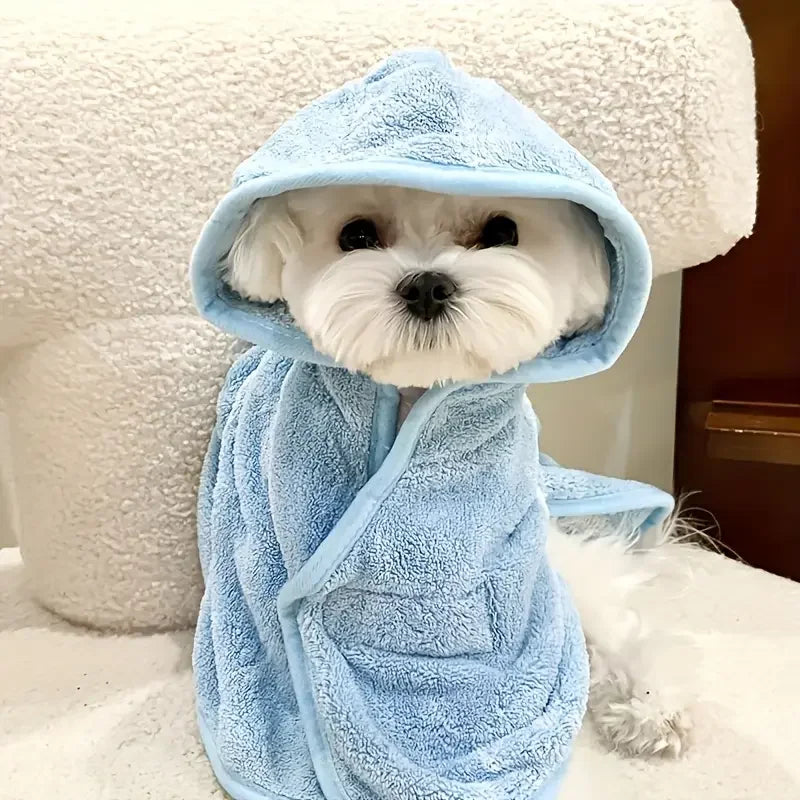 Absorbent Quick-Dry Pet Bathrobe for Dogs and Cats