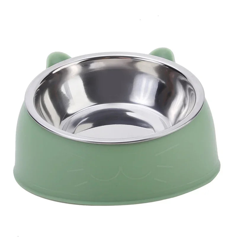 Ergonomic Stainless Steel Pet Food Bowl with Tilted Design