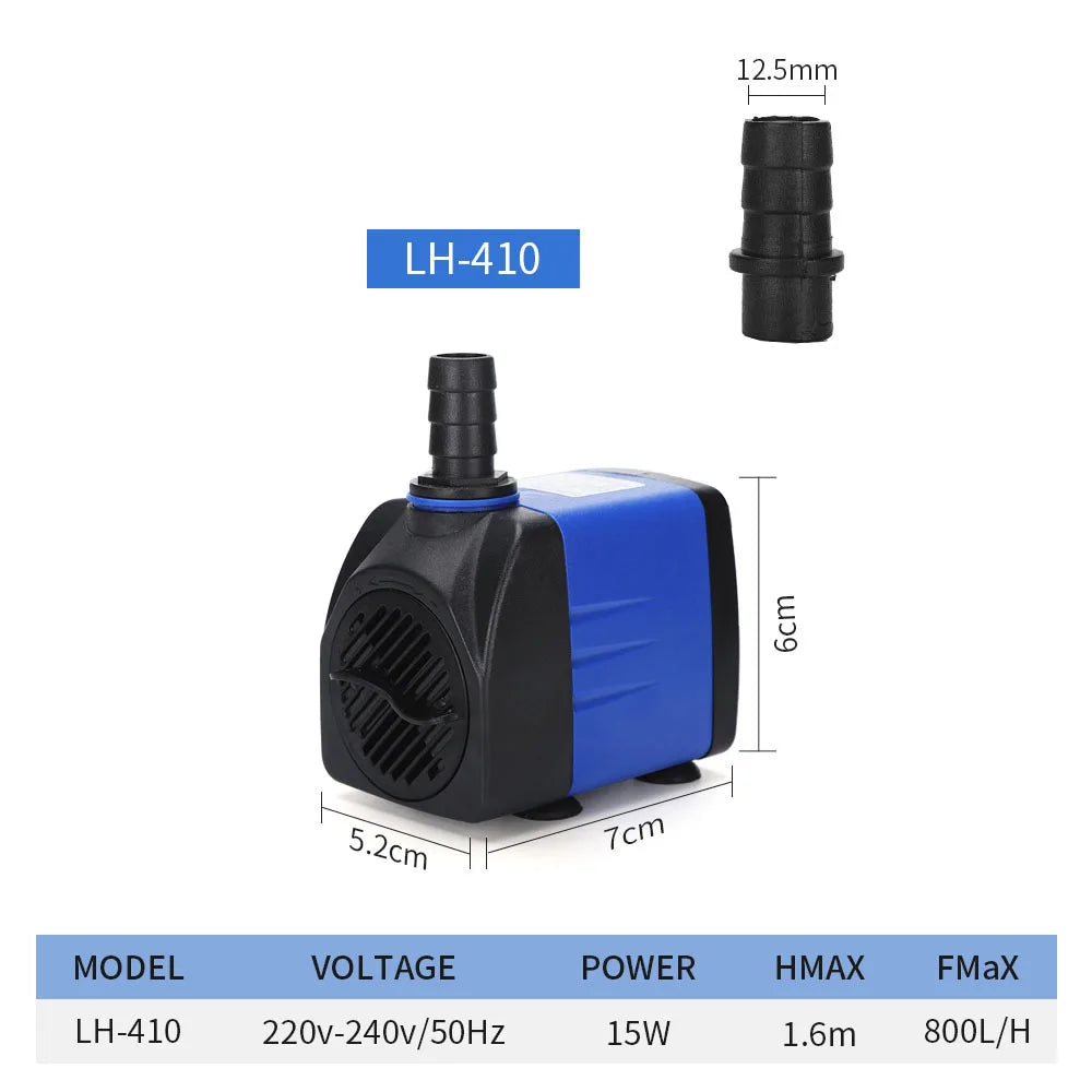 Quiet Mini Submersible Pump for Aquariums, Fountains & Waterfalls