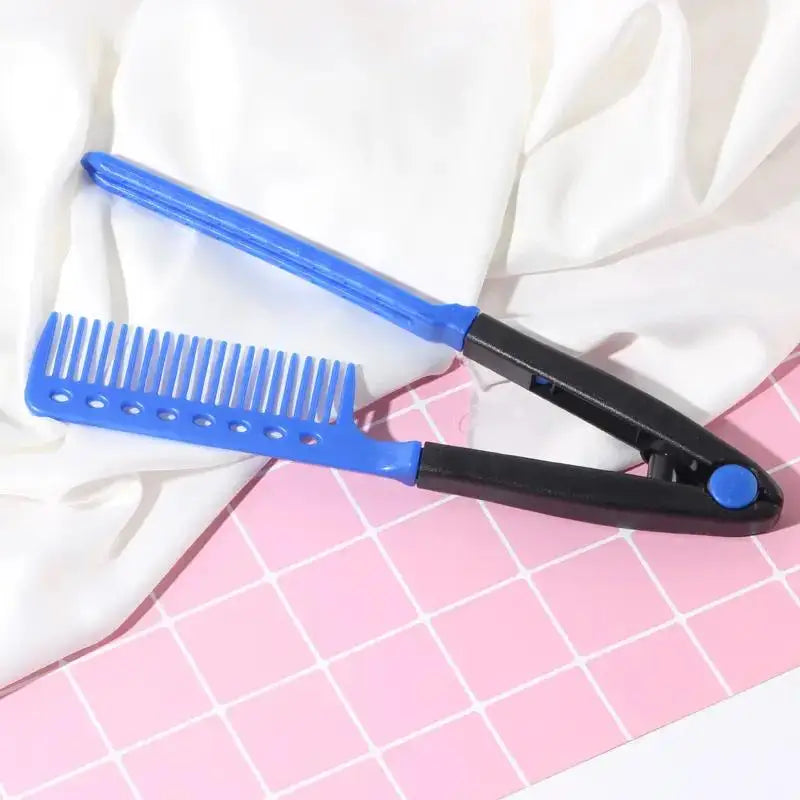 Folding V-Shaped Detangling Comb for Hair Styling