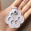 Leather Pet Hair Keepsake Keychain with Cat Paw Design