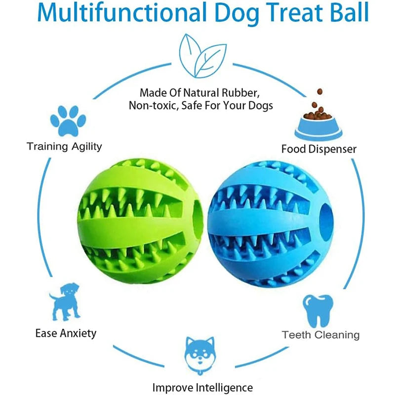 Interactive Rubber Dog Toy Ball with Treat Dispenser