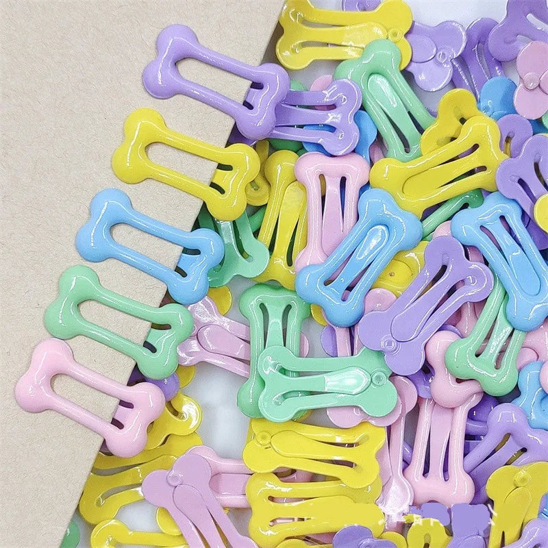Bone-Shaped Pet Hair Clips for Dogs and Cats