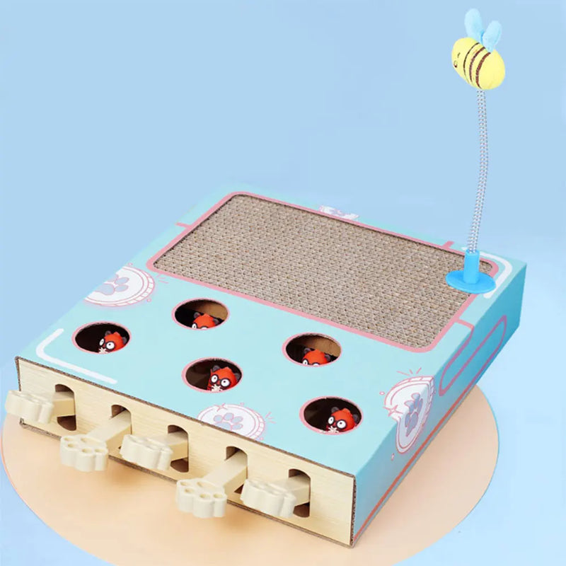 Whack-a-Mole Cat Scratching Board Toy - Interactive Fun