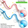 Pink and blue smart self-rolling cat ball toy with a flexible tail and light features