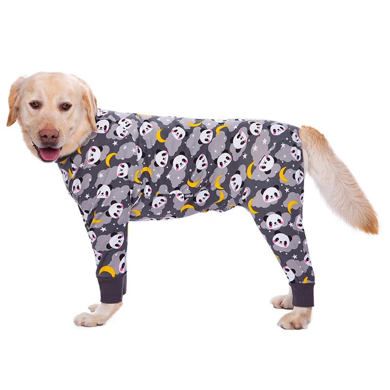 Soft Cotton Dog Pajamas Jumpsuit for Medium & Large Dogs
