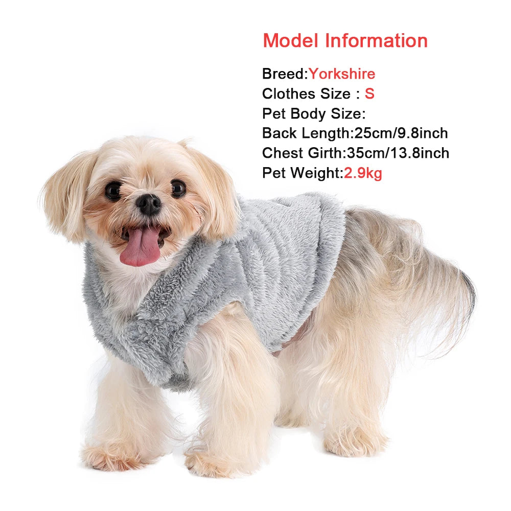 Cozy Fleece Dog Hoodie for Small and Medium Breeds