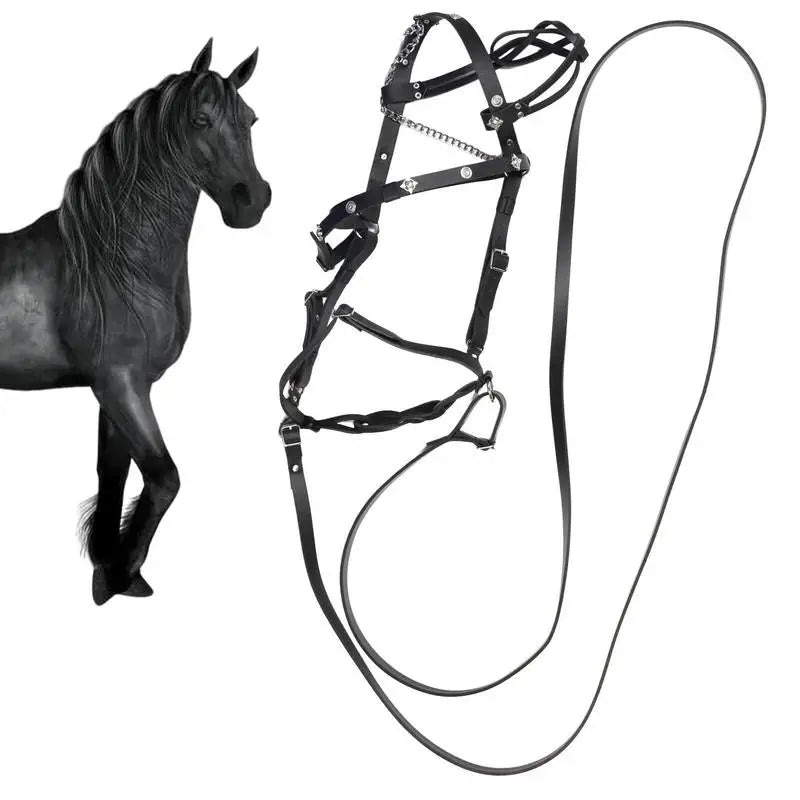 Mors en cuir PU ajustable pour cheval