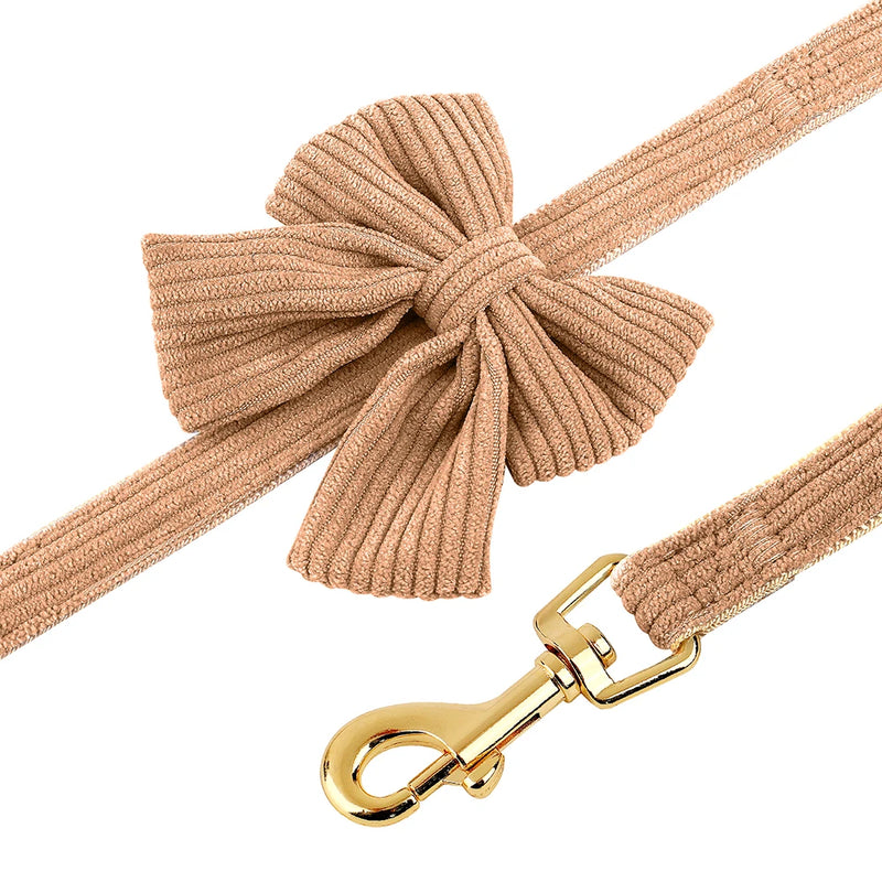 3-Piece Dog Collar Harness Leash Set with Bowknot