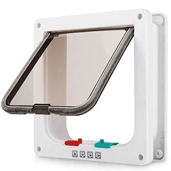 Weatherproof Pet Door Flap with 4-Way Locking Security