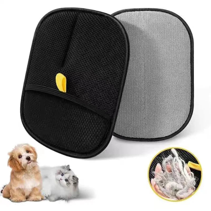 Double-Sided Pet Hair Removal and Grooming Gloves