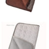 A pair of pet mats, one brown and one gray, showing the textured surface for cooling and sleeping.
