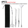 Stainless Steel Aquarium Tool Set with Scissors, Tweezers, and Shovel