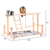 Wooden Bird Activity Center with Perch, Ladder & Swing