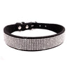 Kristall-Straß-Halsband aus Leder