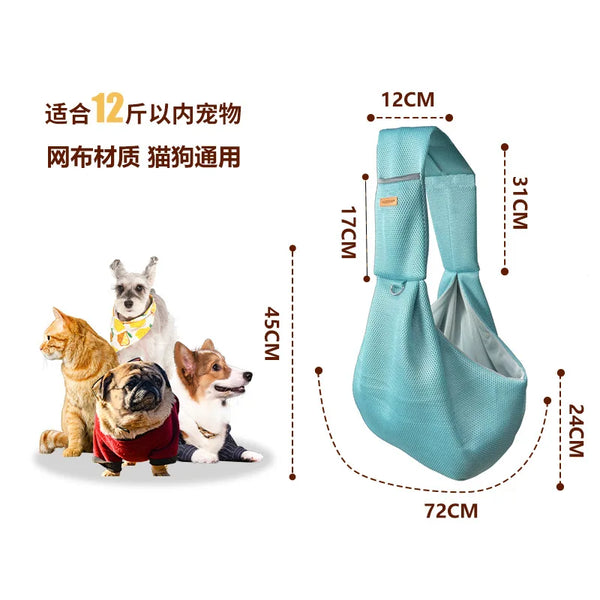 Breathable Mesh Polyester Dog Carrier Crossbody Bag