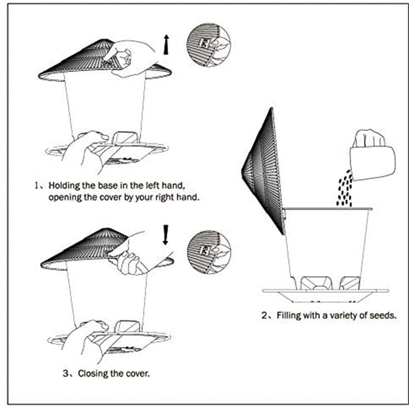 Automatic Bird Feeder with Nut Dispenser for Outdoor Hanging