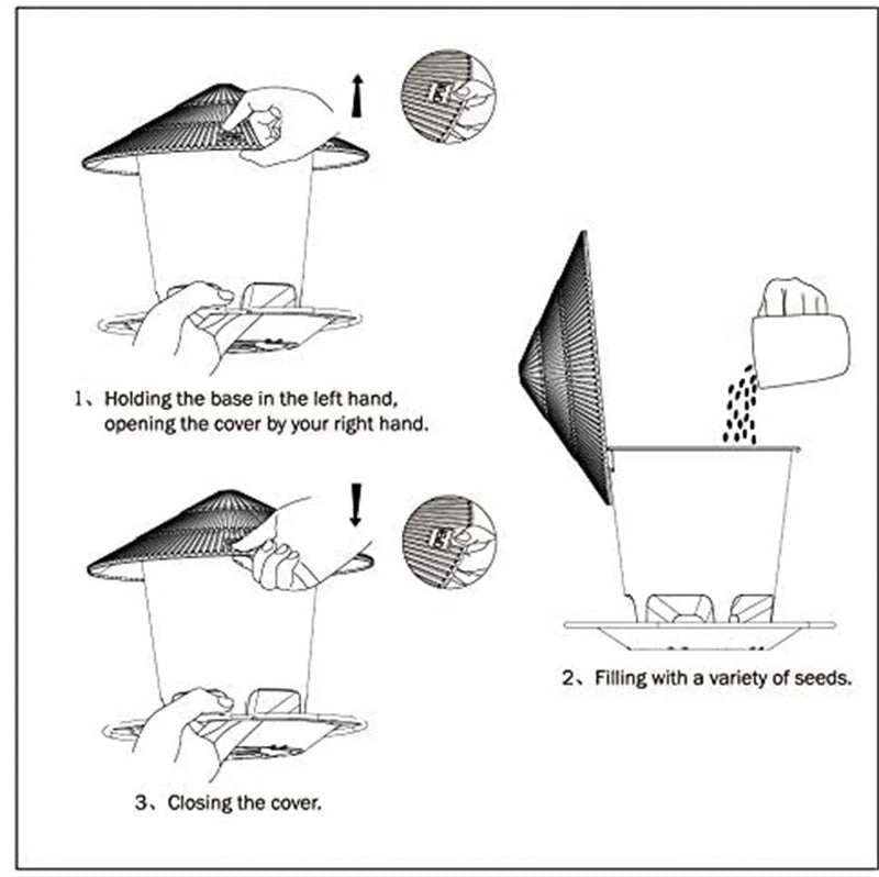 Automatic Bird Feeder with Nut Dispenser for Outdoor Hanging