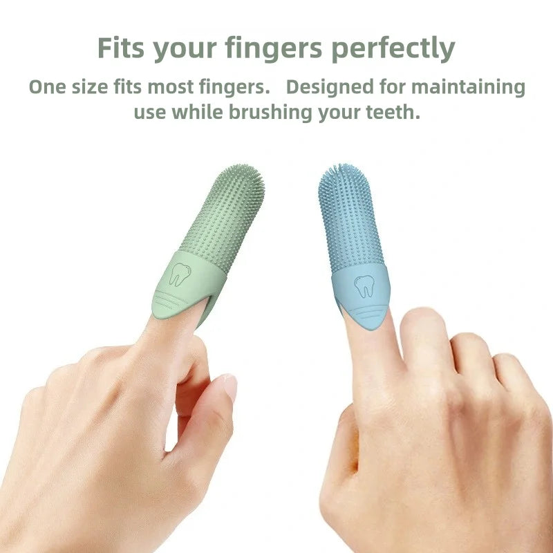 Brosse à dents en silicone 360° pour doigts, pour chiens et chats